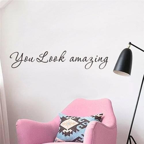 You Look Amazing Mirror Decal Vinyl Decal Bathroom Decor Shower Door Decal Wall Art Home Decoration Accessories 17.7x3.9 inch