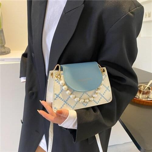 Female bag 2021 new fashion messenger bag pearl small square bag fashionable purses luxury bags