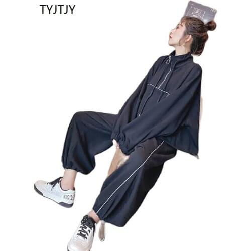 Women Two Piece Set 2021 autumn New autumn long-sleeved loose casual sports fashion suit female Korean twopiece suit