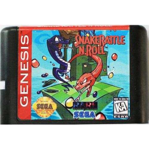 Snake Rattle'n' Roll 16 bit MD Game Card For Sega Mega Drive For SEGA Genesis