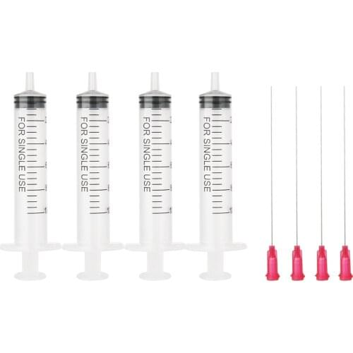 1 Set 4pcs 10ml Syringe Transparent Syringes Measure With 4pcs Blunt Needle for Industrial Refill Ink CISS and Cartridges