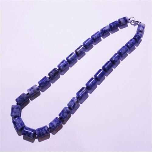 1 Strand/28Pcs 13x10mm Wholesale Fashion DIY Jewelry Natural Blue Sodalite Cylindrical Shape Pendant Necklace Length 210mm S1114