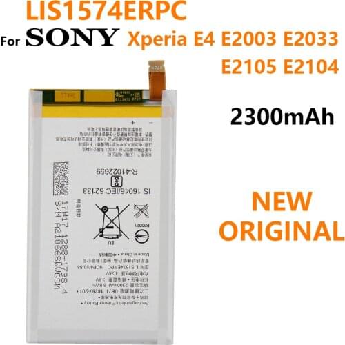 100% Genuine Replacement Battery For SONY Xperia E4 E2003 E2033 E2105 E2104 E2115 LIS1574ERPC Phone batteria Batteries 2300mAh