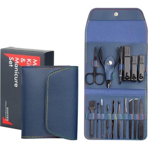 16 Pcs Nail Clipper Sets Manicure Set Pedicure Sets Nail Kit Professional Nail Manicure Kit Grooming Kit Tool With Leather Bag