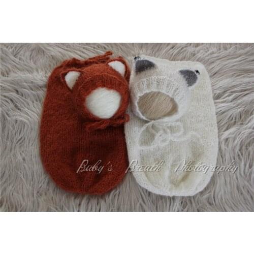 2Sets Newborn Props Fox Bonnet and Cocoon Sets Newborn Fox Sets Baby Fox Props