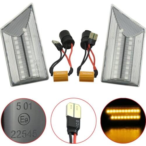 2x For Opel Vectra C Opel Signum 2003-2008 Flashing Car Turn Signals LED Side Marker Lights Blinker Lateral Lamp Accessories