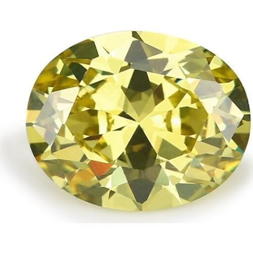 50PCS 2x3~13x18mm Oval Shape Loose CZ Stone Olive Color AAAAA Cubic zirconia Synthetic stone For Jewelry DIY Gems Stone
