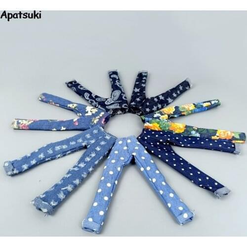 7 Pairs Jeans Pants Dolls Clothes For Barbie Doll Trousers Casual Wears For Barbie 1/6 BJD Dollhouse Accessories Kids & Baby Toy