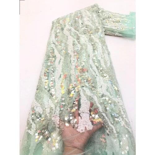 African Bridal Net Lace with sequins SYJ-188689 High Quality Nigerian French Lace Fabric Embroidered tulle french net fabric