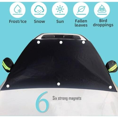 For Windshield Winter Car Front Window Strong Magnet Snow Block Cover Snow Protection Ice Protector Silver Cloth Magnetic Shield