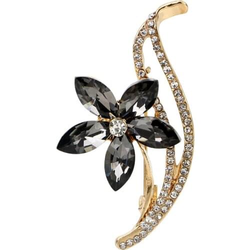 Flower Brooches Fashion Jewelry For Women Coat Dress Accessories Rhinestone Vintage Pin Alloy Craft
