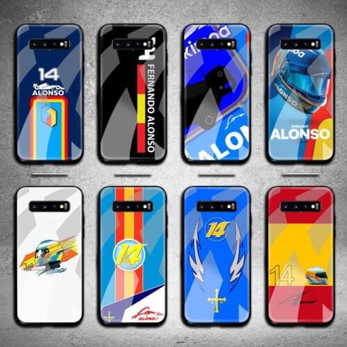 Fernando Alonso 14 Renault F1 Racing Phone Case Tempered Glass For Samsung S20 Plus S7 S8 S9 S10 Note 8 9 10 Plus