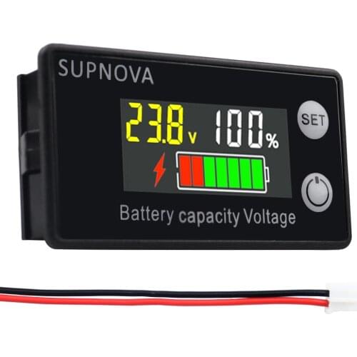 Color LCD Ternary Lithium Lead-acid Lithium Battery Capacity Voltage Detector Moniotor Meter DC 8-100V