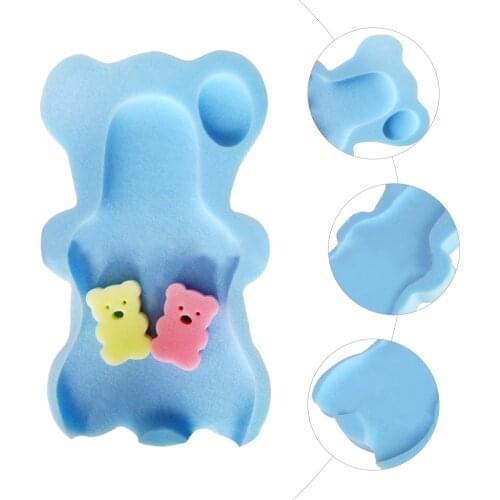 Baby Bath Seat Infant Non Slip Soft Bath Foam Pad Mat Body Cushion Sponge Bathtub Mat Safety Bathtub Seat + 2pcs Foam Rub Gift
