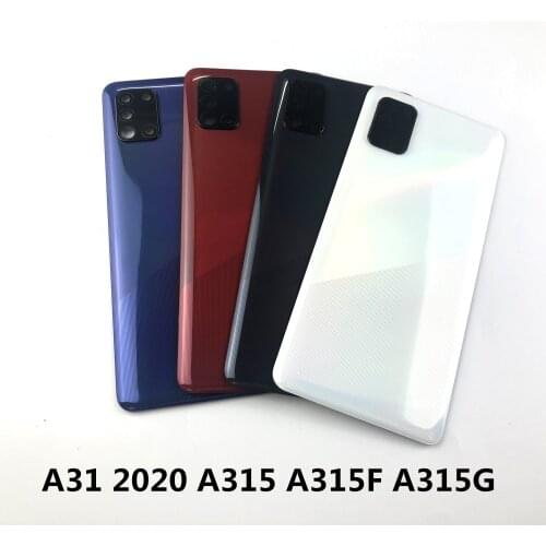 For SAMSUNG Galaxy A31 2020 A315 A315F A315G Housing Battery Back Cover Rear Cover With Sticker glue+Camera Lens Cover+Log