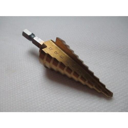 HSS Titanium-Coated Step Drill Set 1/4" hex shank 4-22mm cutting tool Reamer