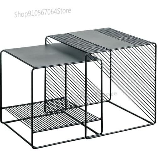 Customized Minimalist Wrought Iron Side Table Bedside Table Simple Modern Coffee Table Nordic Sofa Side Cabinet Corner Table Cre