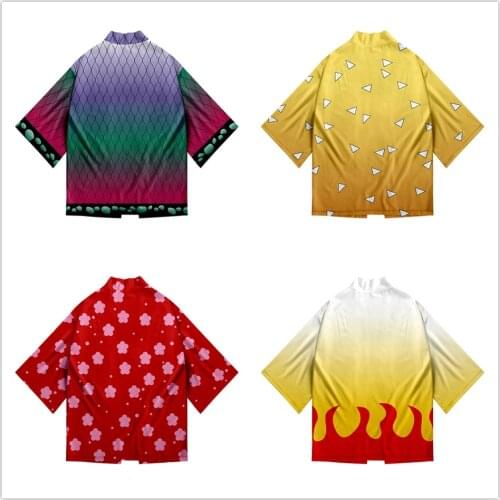 Anime Demon Slayer Kimetsu No Yaiba Tanjiro Kamado Cosplay Costume Men Kimono Plus Size Jackets Halloween Party For Women