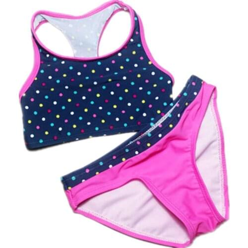 Girls Bathing Suits Two Pieces biquini infantil Cute Dot Swimwear Kids swimming suit bathing suit Children bikini set