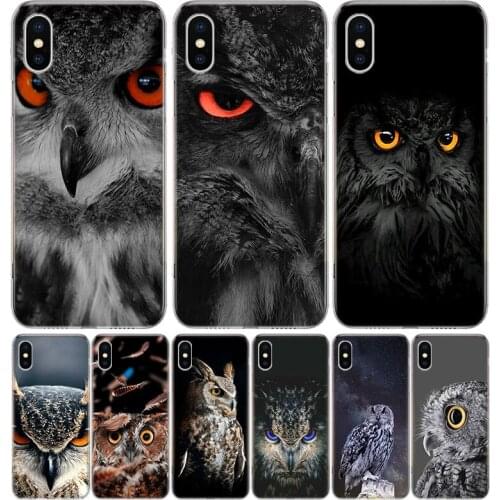 Animal Owl Cute Cover Phone Case For Iphone 11 12 Mini Pro 7 6 X 8 6S Plus XS MAX + XR 5S SE 10 9 Art TPU Coque Capa Shell