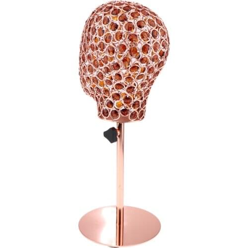 Hats Caps Display Shinny Rhinestone Mannequin Head Model + Detachable Metal Stand