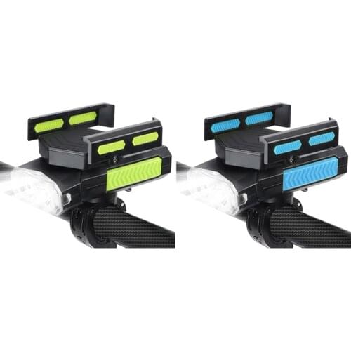 Multi-Function 5 in 1 Bicycle Phone Holder with 4000 MAh Mobile Power Phone Mount Bike Horn Riding Bicycle Light