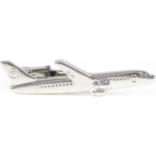 Plane Tie Bar Men Airplane Aircraft Tie Clip Fathers Day Gift Wedding Ceremony Tie Accessory Formal Wear Necktie Clip