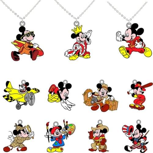 Disney Mickey Mouse Mickey Classic Animation Character Necklace Epoxy Pendant Resin Accessories Jewelry Necklace Fashion Trend