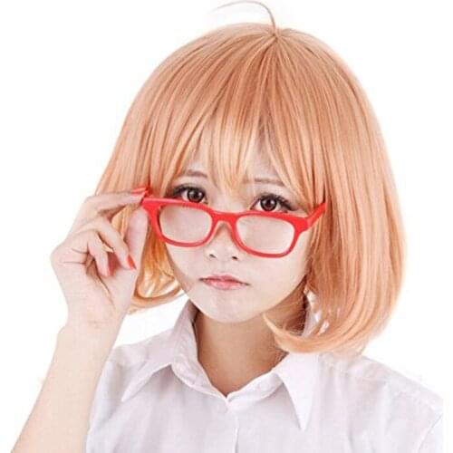 Anime Kyoukai no Kanata Kuriyama Mirai Cosplay Wig For Women/Girls Halloween,Party,Stage,Play Short Synthetic Pear Hair