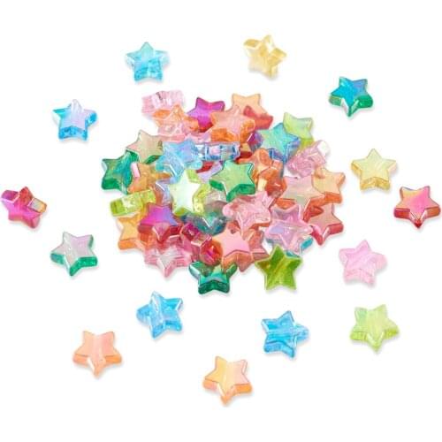10mm Environmental Transparent Acrylic Bead for jewelry making ,In Star Shape Beads With AB Color,about 2250pcs/500g F70