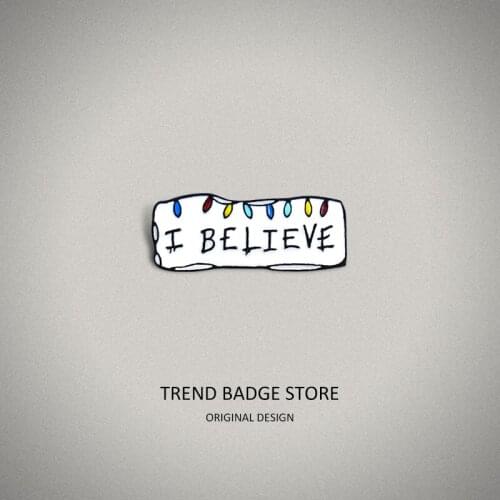 Creative Text I Believe Colorful Water Droplets Pins Metal For Backpack Brooches For Womens Clothing Hat Badge