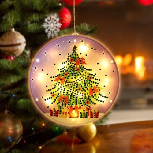 DIY Diamond Christmas LED Hanging Lights Double Sided Diamond Painting Christmas Lights Decoration for home 2021 Navidad