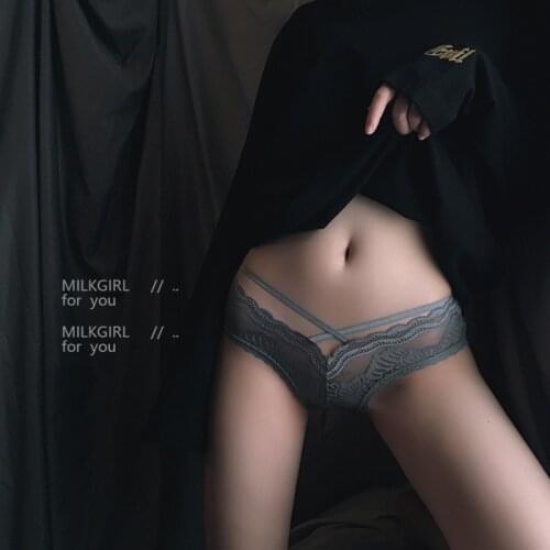 Sexy Lace Edge Underwear Womens Mid Low Waist Mesh Hollow Out Breathable Cotton Briefs Seamless Transparent Period Of Panties