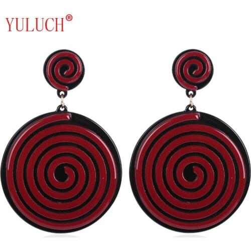 YULUCH 2018 Acrylic new design donut spiral flower retro fashion ladies jewelry earrings pendant accessories party gifts