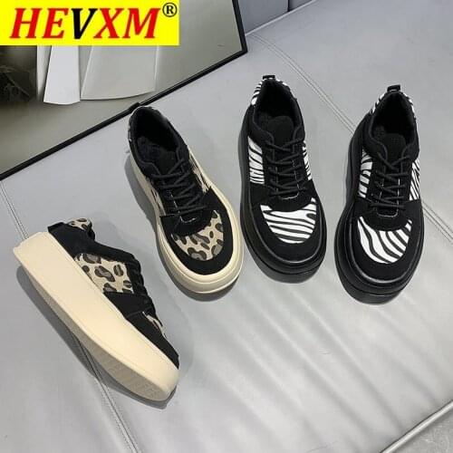 Spring Autumn Women Sneakers Ladies Comfortable Trainers Casual Shoes Women Flat Platform Sneakers Canvas Shoes Leopards Zebra