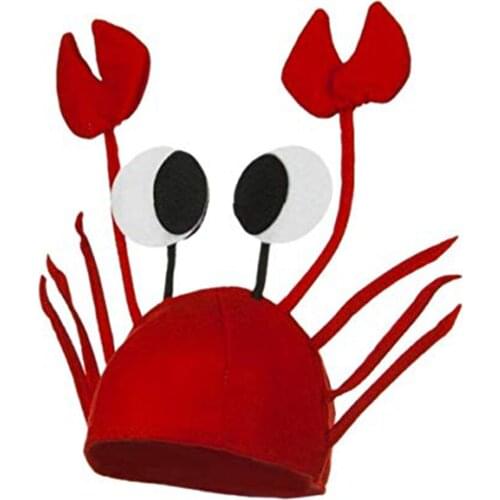 Red Lobster Crab Sea Animal Hat Funny Christmas Gift Costume Accessory Adult Child Cap Happy New Year