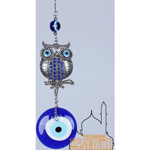 Turkey blue eyed owl ornaments Muslim peace pendant wall evil house trailer car decorative pendant