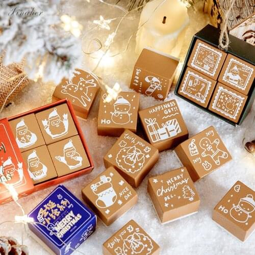 XINAHER Vintage Christmas socks deer stamp DIY wooden rubber stamps for scrapbooking stationery scrapbooking standard stamp