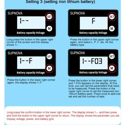Waterproof Battery Capacity Indicator DC 10V-100V Lead Acid Lithium LiFePO4 12V