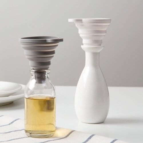 Retractable Folding Silicone Fueling Funnel Kitchen Supplies Household Separation Funnel Large Caliber Oiler Funnel