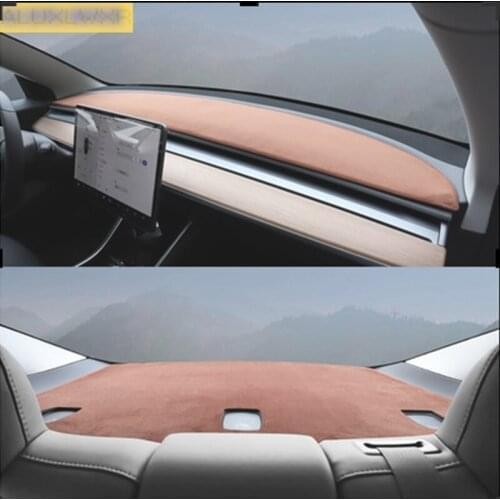 High quality flannel Dash Mat Dashboard Cover For tesla model 3 Y 2018 2019 2020 2021 Pad Sun Shade Dash Board Cover Carpet car