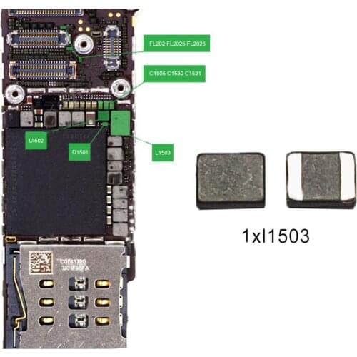 Backlight Repair Parts IC Coil Diode + Filters Full Kit for iPhone 5G/5S/6S/6