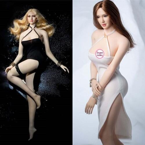 CJG-W006 1/6 Female High Split Bag Buttocks Dress Sexy Stretch Sling Dress Model for 12 inch Action Figure Body Model