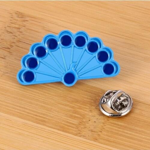 1pc Cute Peacock Ladybug Big Pin Metal Blue Gem Brooches Round Lapel Pins Badge