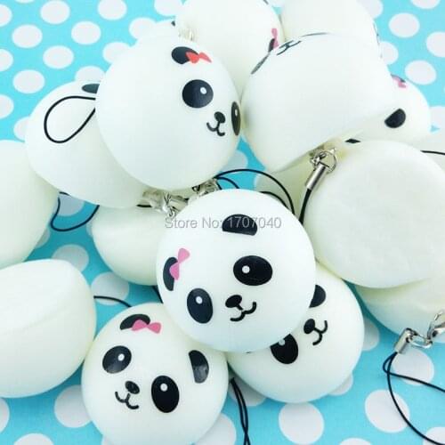 1PCS 4cm Mini Panda Squishy Collectibles Cartoon Buns Bread Simulation Food Toy