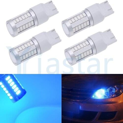 4Pcs T20 7440 W21W Led Car Light Turn Signal Backup Reverse Parking Light Blue White Red 7440NA 7441 992 LED Bulbs 5630 33-SMD