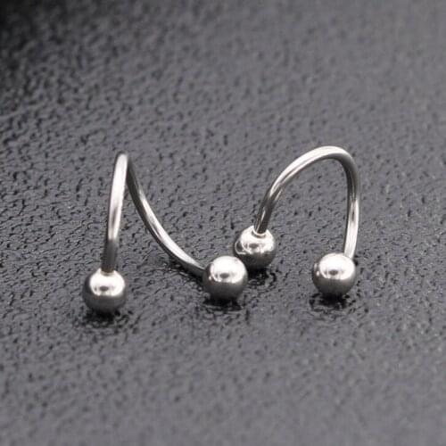 50pcs 16gx6/8/10 Lip/Labret/Ear Hoop Ring Surgical Steel Ear Diath Helix Cartilage Ring Hoop Stud S Shape body piercing jewelry