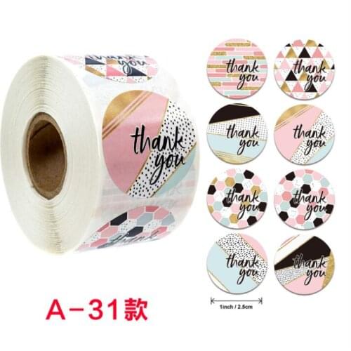 500/1000PC Round Labels Kraft Paper Sticker for Dragees Candy Bag Flower Gift Box Craft Packaging Bag Wedding Thank You Stickers