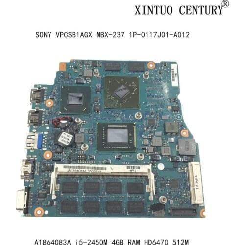 A1864083A For SONY VPCSB1AGX MBX-237 Laptop Motherboard 13.3 inch 1P-0117J01-A012 W/ i5-2450M 4GB RAM 216-0809000 100% tested OK