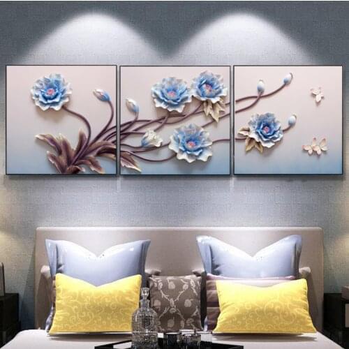 5d Diamond painting Full drill New style Living room Sticky Point cross stitch Triptych Diamond embroidery 2020 Bedroom Masonry